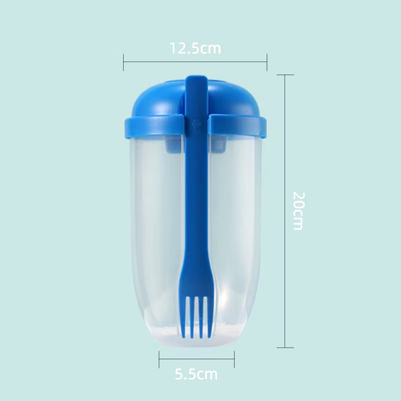 Portable Salad Cup with Fork and Lid Convenient Breakfast Shaker Bottles for Girls and Students Fruit Fat Loss Cup