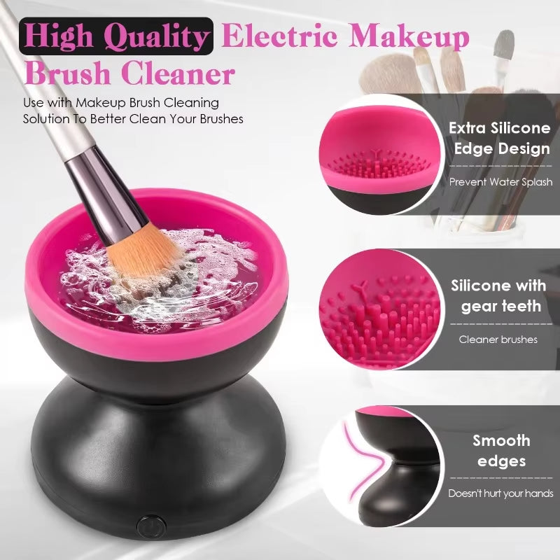 Portable USB Makeup Brush Cleaner Machine Silicone Electric Cosmetic Brushes Clean Dryer Tool Automatic Wash Makeup Tools