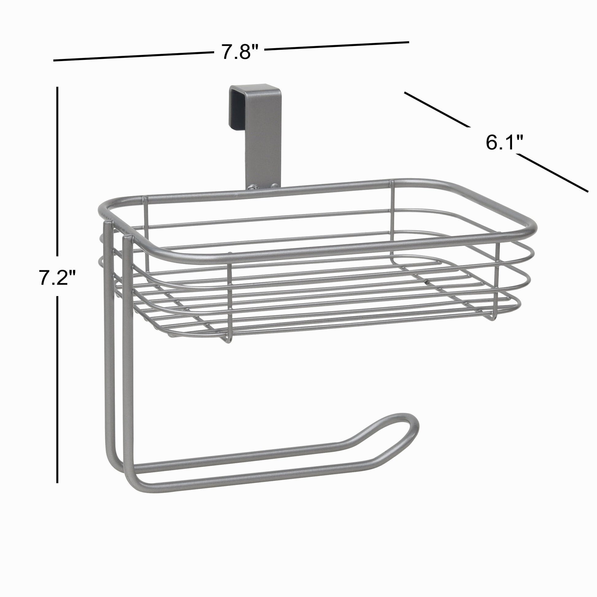 Satin Nickel Over-The-Tank Toilet Paper Tissue & Wipes Holder