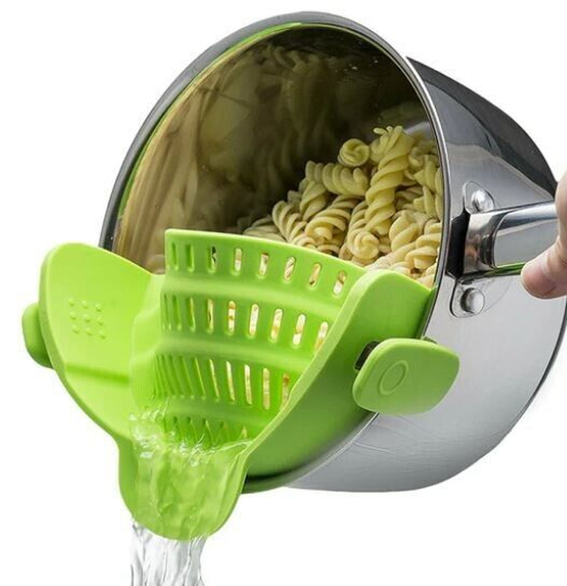 Adjustable Silicone Clip on Strainer for Pots, Pans, and Bowls -Kitchen Colander